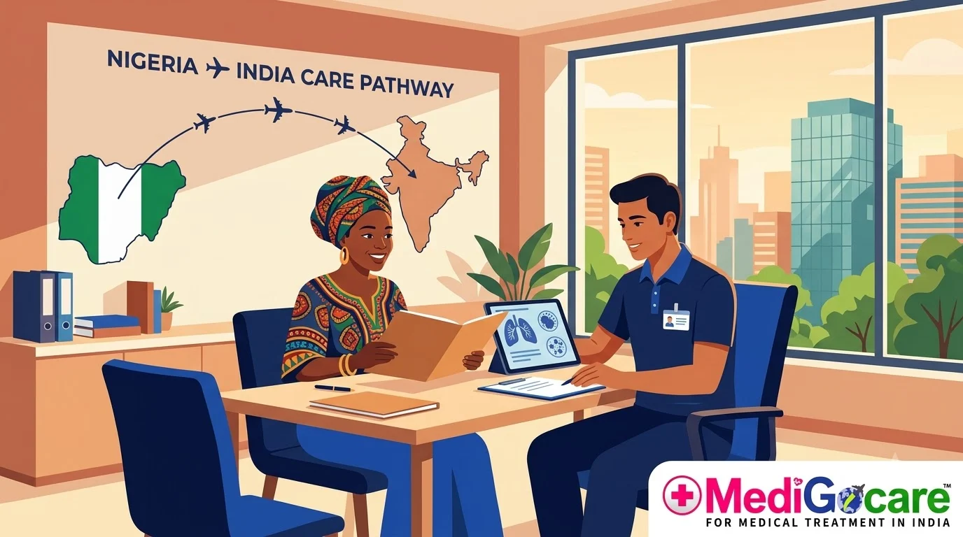 Cancer treatment in India for Nigerian patients illustration