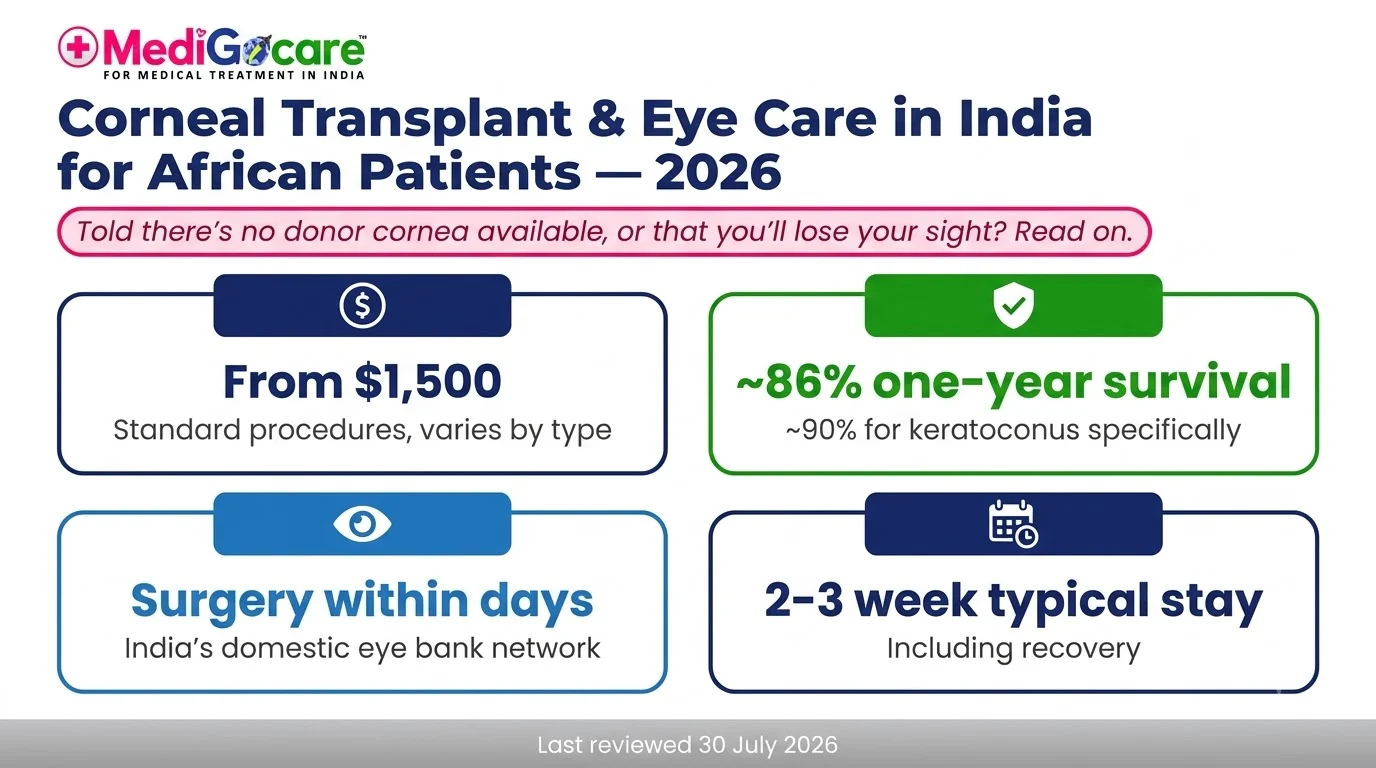 Corneal transplant in India for African patients — cost, donor tissue and outcomes summary 2026